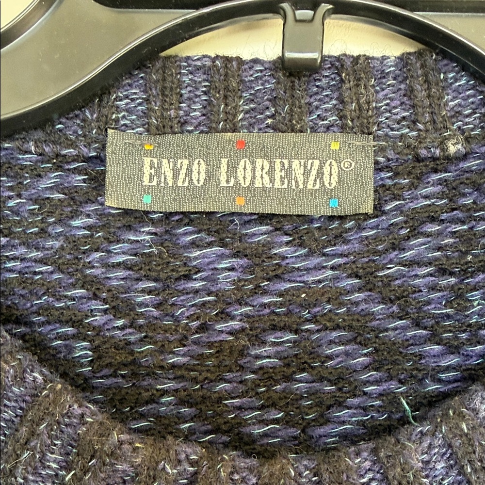 Navy & Brown Patterned Crewneck Sweater - Picture 4 of 8